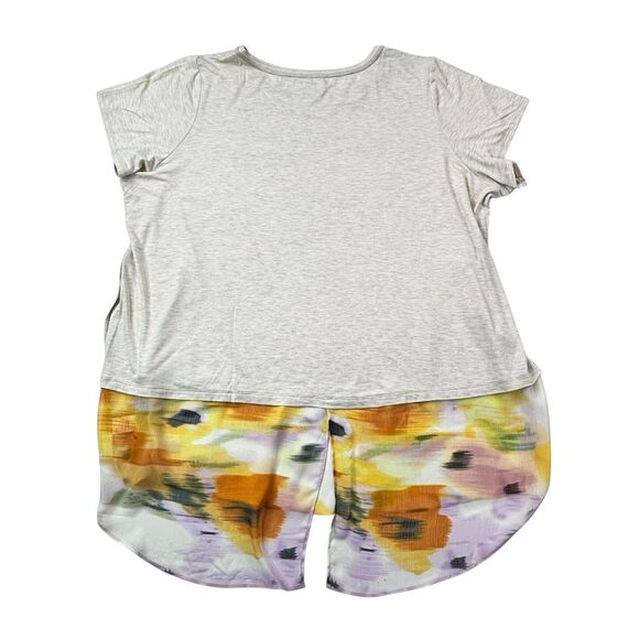 LOGO by Lori Goldstein Knit Tunic Top Mixed Media Hem Women's Plus 3X NWOT - Picture 14 of 16